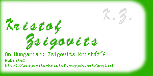 kristof zsigovits business card